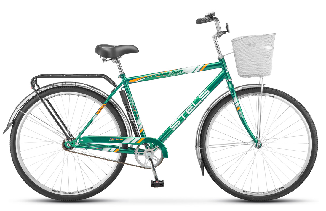 Велосипед дорожный STELS Navigator 300 Gent 28", (2018) количество скоростей 1 рама сталь 20 зеленый