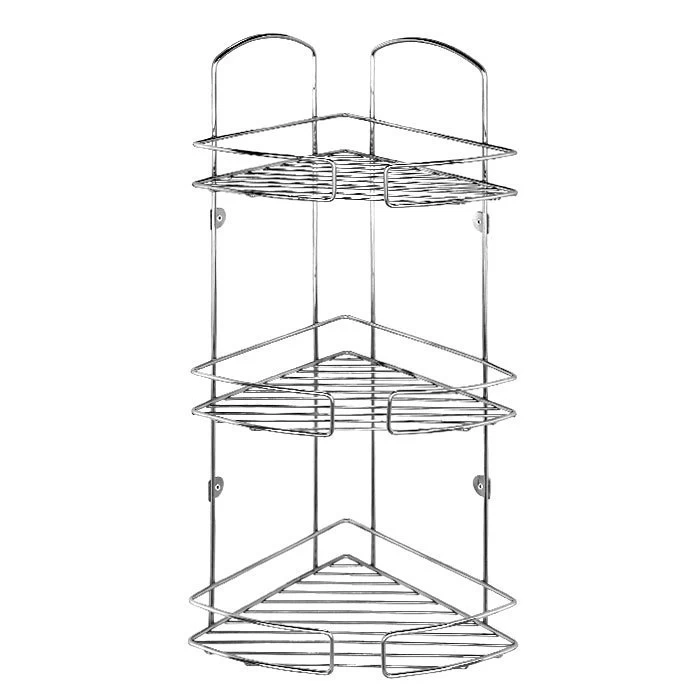 Полка трехъярусная угловая с крючками Milardo , проволока стальная (110WC30M44)