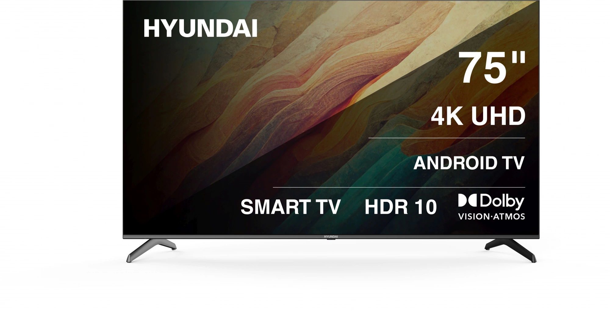 Телевизор LED Hyundai 75" H-LED75BU7009 Android TV Frameless черный