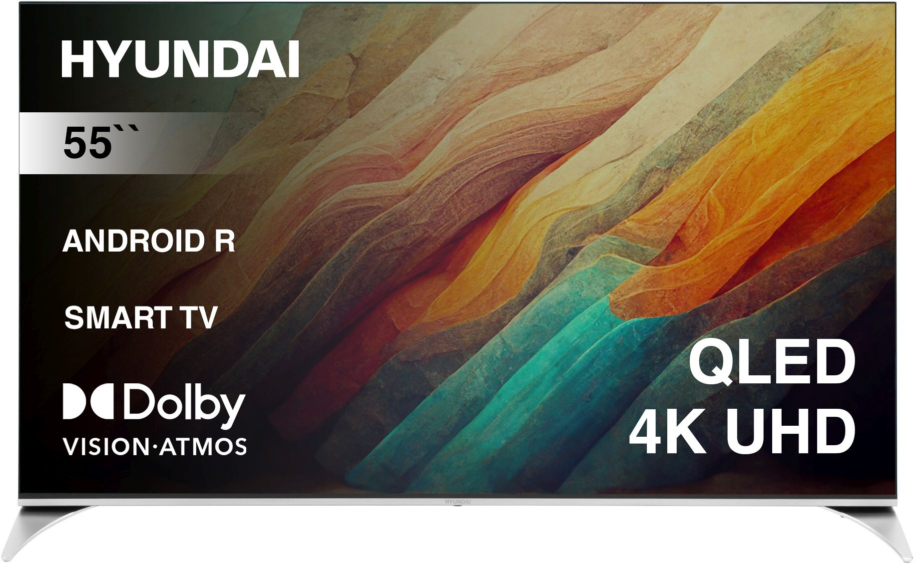 Телевизор QLED Hyundai 55" H-LED55QBU7500 Android TV Frameless черный