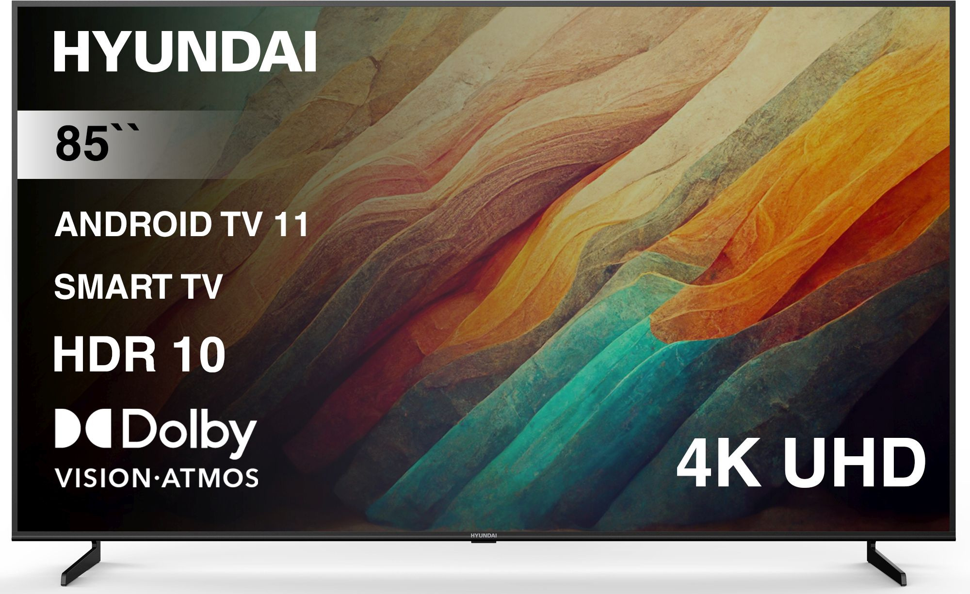 Телевизор LED Hyundai 85" H-LED85BU7007 Android TV Metal черный/черный