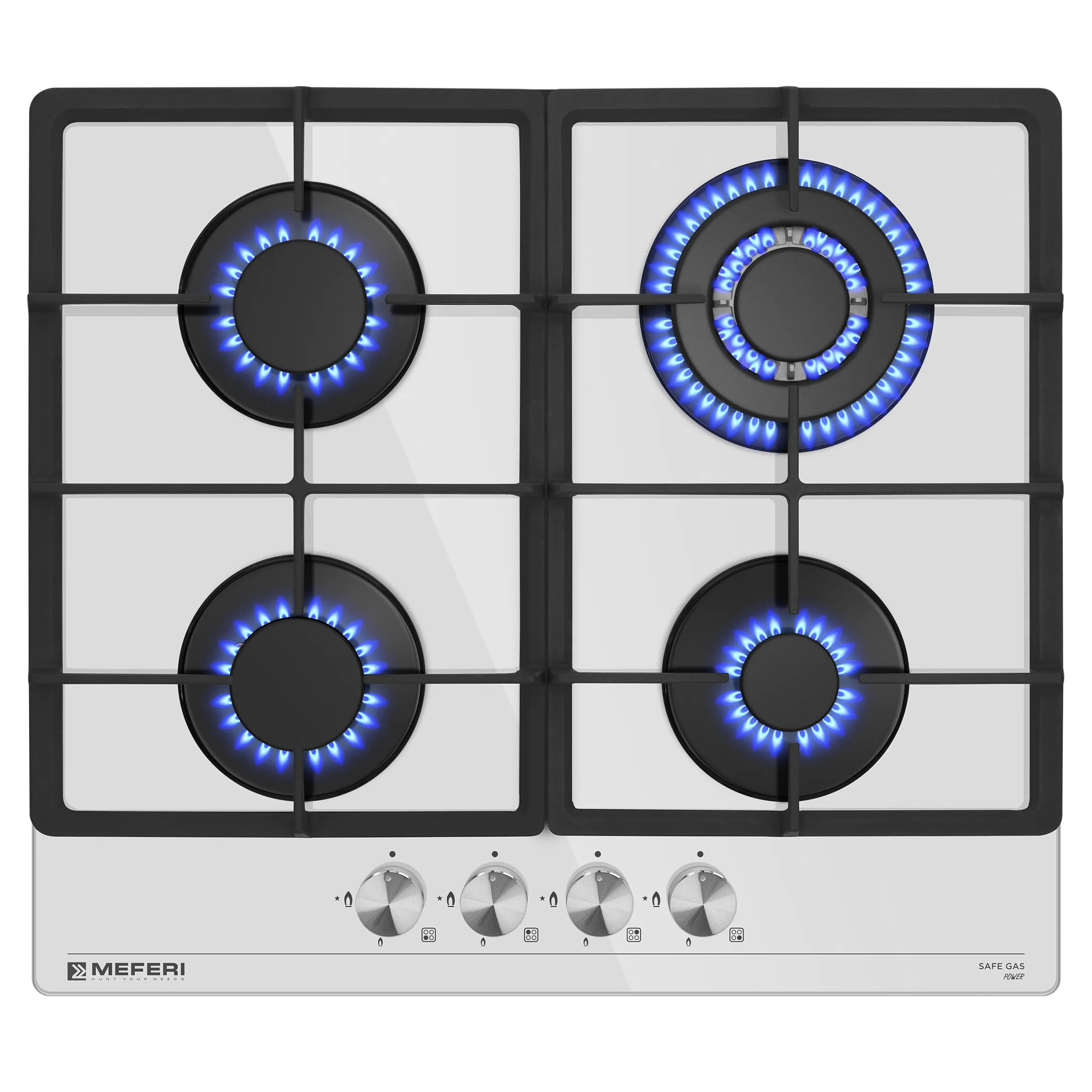 Газовая варочная панель MEFERI MGH604WH GLASS POWER