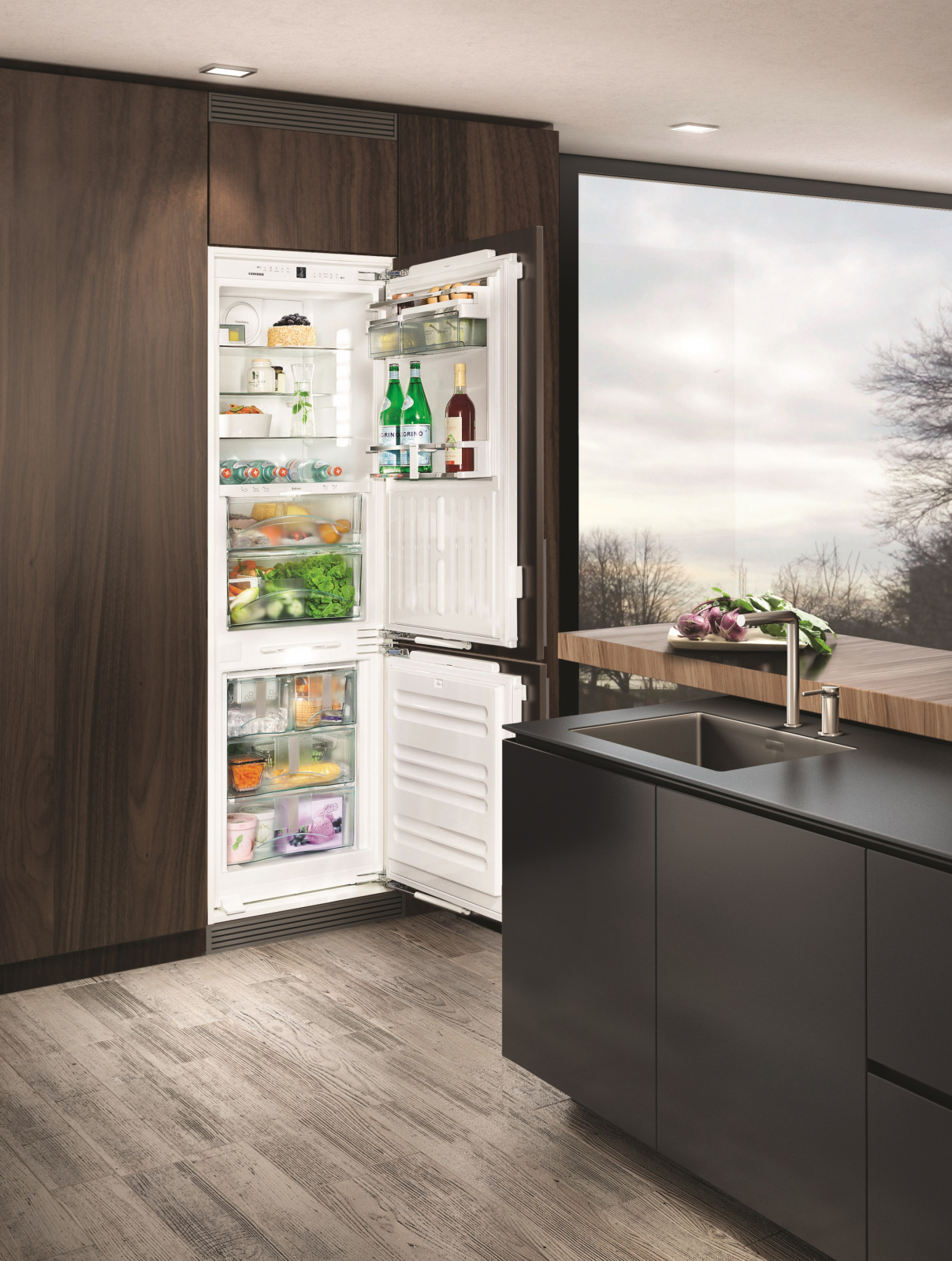 Какие встроенные холодильники лучше. Холодильник 3386 Либхер встраиваемый. Встроенный холодильник Либхер. Либхер холодильник встраиваемый двухкамерный. Холодильник Liebherr ICBN 3376 Premium BIOFRESH NOFROST.