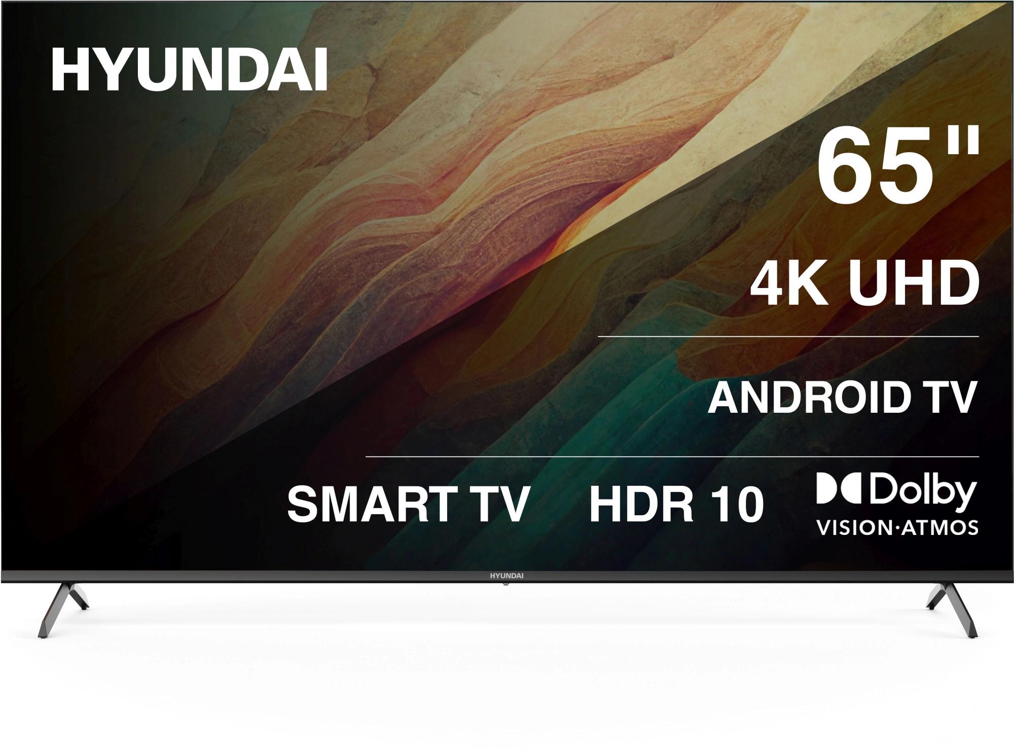 Телевизор LED Hyundai 65" H-LED65BU7009 Android TV Frameless Metal черный/черный