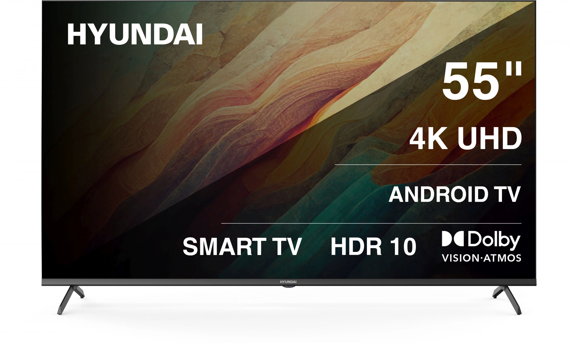 Телевизор LED Hyundai 55" H-LED55BU7009 Android TV Frameless Metal черный