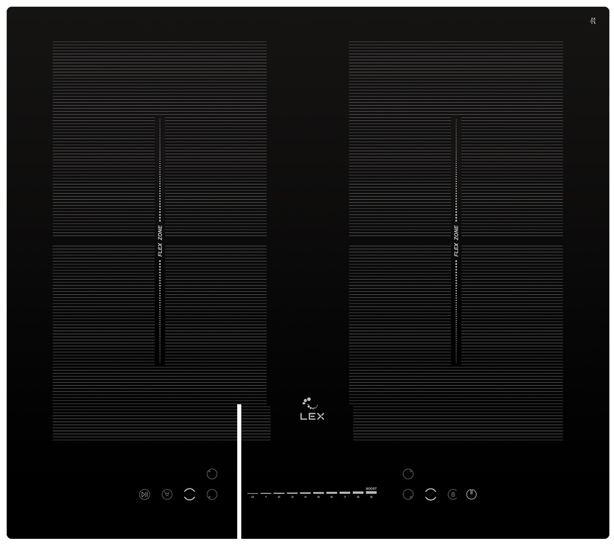 Индукционная варочная панель LEX EVI 640 F BL, черный