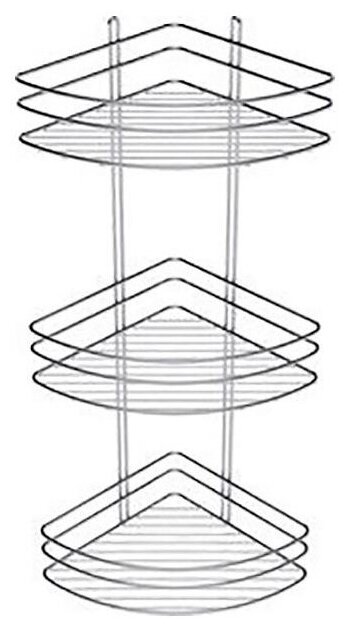Полка угловая трехэтажная хром (GR-820-3)