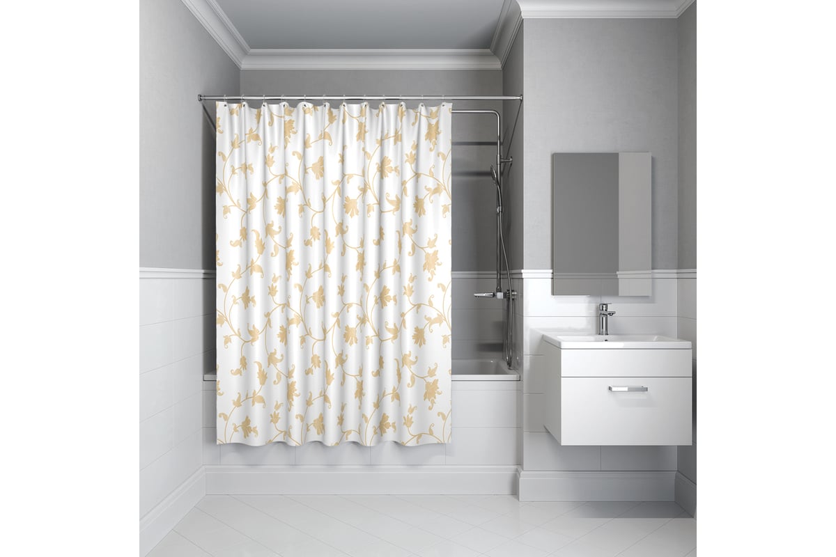 Штора для ванной комнаты IDDIS Elegant 200*200 см elegant gold (SCID131P)