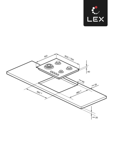Варочная панель газовая LEX GVG 643A BBL
