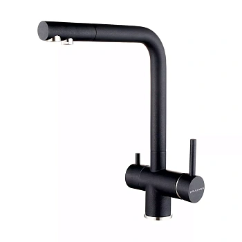 Смеситель для кухни Paulmark SKALEN, черный, Sk213020-BLM