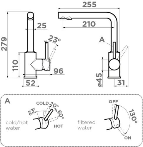 Смеситель Omoikiri Nakagawa 2 Plus-DC
