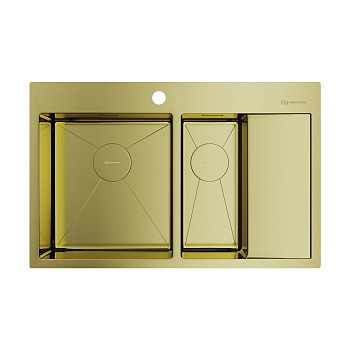 Мойка Omoikiri Akisame 78-2-L-LG нерж. сталь/светлое золото