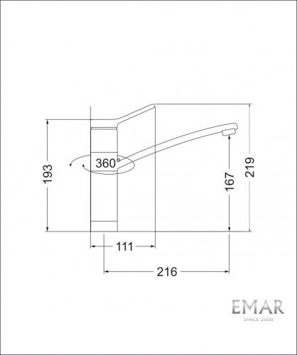 Смеситель Emar  3011.7 Антрацит