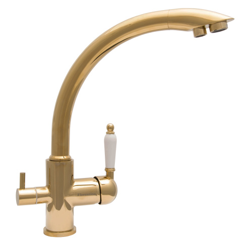 Кухонный смеситель PVD Florentina Шале Золото