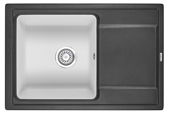 Кухонная мойка Granula Hibrid hi-74, чёрный/арктик