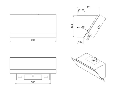 Вытяжка Smeg KV694R
