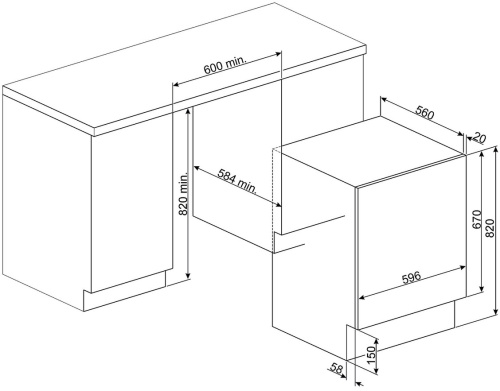 Встраиваемая стиральная машина Smeg LSIA147S