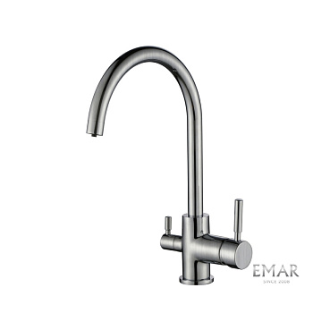 Смеситель для кухни Emar Steel ЕС - 3007 сатин