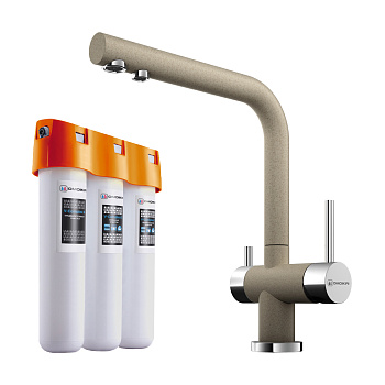 Комплект смеситель с фильтром Omoikiri Nagano-CA + Pure drop Lite