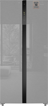 Холодильник Weissgauff WSBS 500 Inverter NoFrost Inox Glass