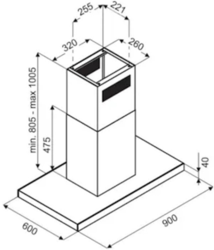 Островная вытяжка De Dietrich DHI2963B