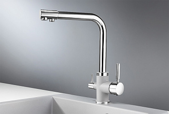 Смеситель для кухни Granula GR-3015, xром/алюминиум