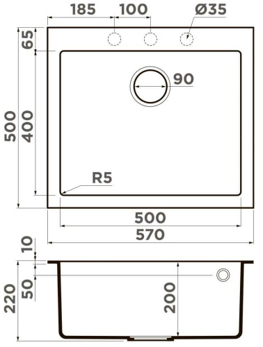 Мойка Omoikiri Bosen 57A-MO Мокко