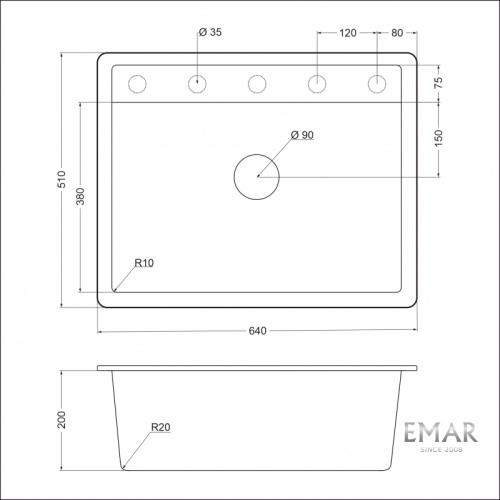 Мойка Emar EMQ-1640.Q Барит