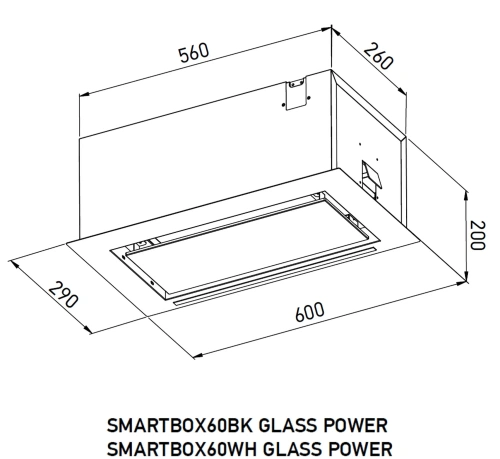Полновстраиваемая вытяжка Meferi SMARTBOX60WH GLASS POWER