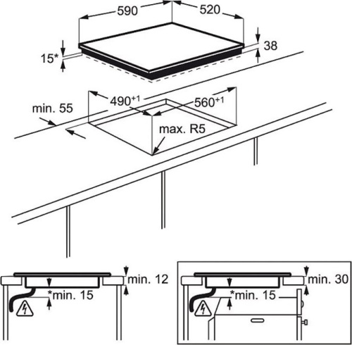 Варочная поверхность электрическая ELECTROLUX CPE6433KF