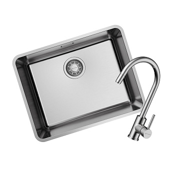 Комплект Omoikiri Omi 53-U/I-IN Ultra+ Смеситель Shinagawa-BN