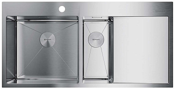 Металлическая мойка Omoikiri Akisame 100-2-IN-L нерж.сталь/нержавеющая сталь