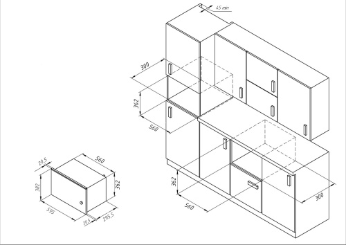 Встраиваемая микроволновая печь Monsher MMH 1020 B
