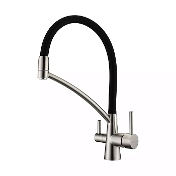 Смеситель для кухни Paulmark SIEGEN, брашированная сталь, Si213111-BS