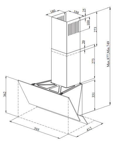Наклонная вытяжка Monsher DRANCY 60 Blanc