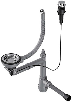 Omoikiri Арматура с клапаном-автоматом для одночашевых моек с круглым переливом WK-1-R-A IN