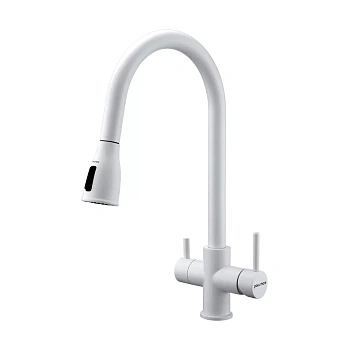 Смеситель для кухни Paulmark LANGE, белый матовый, La214212-WH