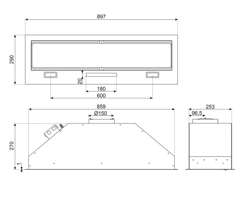 Вытяжка Smeg KSG9P4MB