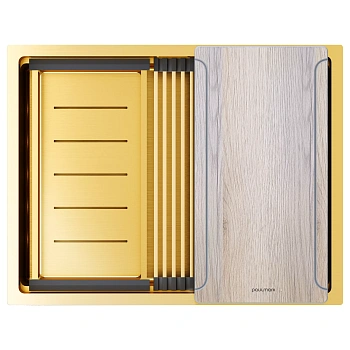 Мойка Paulmark NEXT-MULTI SINK 58 UNI, PM785845-BG, брашированное золото