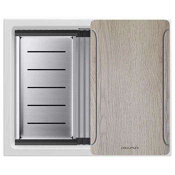 Мойка Paulmark LUMI-MULTI SINK 55 UNI, IT-GRANIT, LU-MULTI 55-WH белый