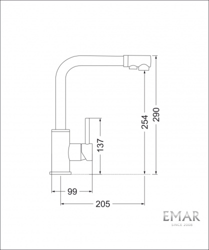 Смеситель Emar  ЕСВ 7015 Black