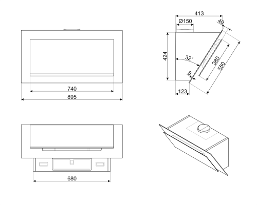 Вытяжка Smeg KV194B3