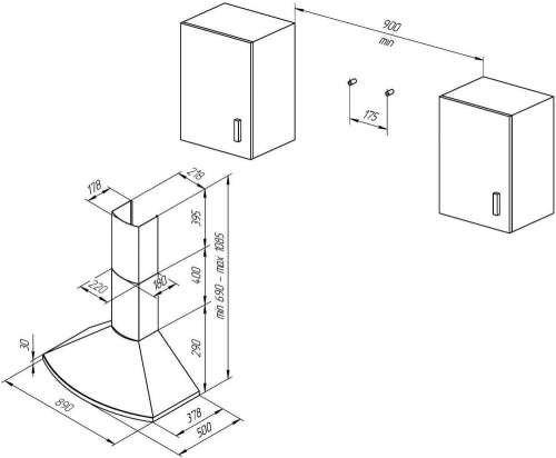 Вытяжка Kuppersberg BONA 90 C Bronze