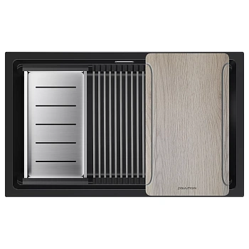Мойка Paulmark LUMI-MULTI SINK 74 UNI, IT-GRANIT, LU-MULTI 74-BLM черный
