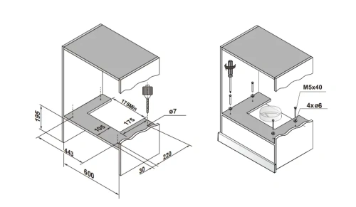 Вытяжка встраиваемая Candy CVXT64NB