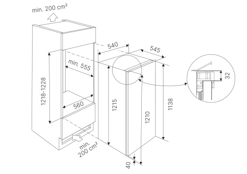 Встраиваемый холодильник Kuppersbusch FK 4545.1i