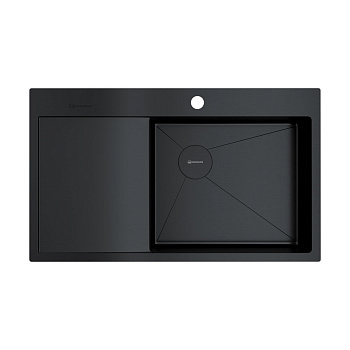 Мойка Omoikiri Akisame 86-R Side-GB нерж. сталь/графит