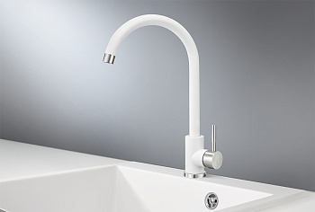 Смеситель для кухни Granula Стандарт ST-4031, белый