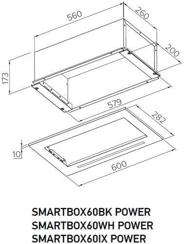Вытяжка полновстраиваемая Meferi SMARTBOX60IX POWER