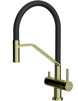 Смеситель для кухни Omoikiri Akeno-LG-BL латунь/светлое золото/черный